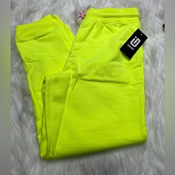 Ideology Other - IDEOLOGY girls neon yellow sweatpants with pink string tie. NWT